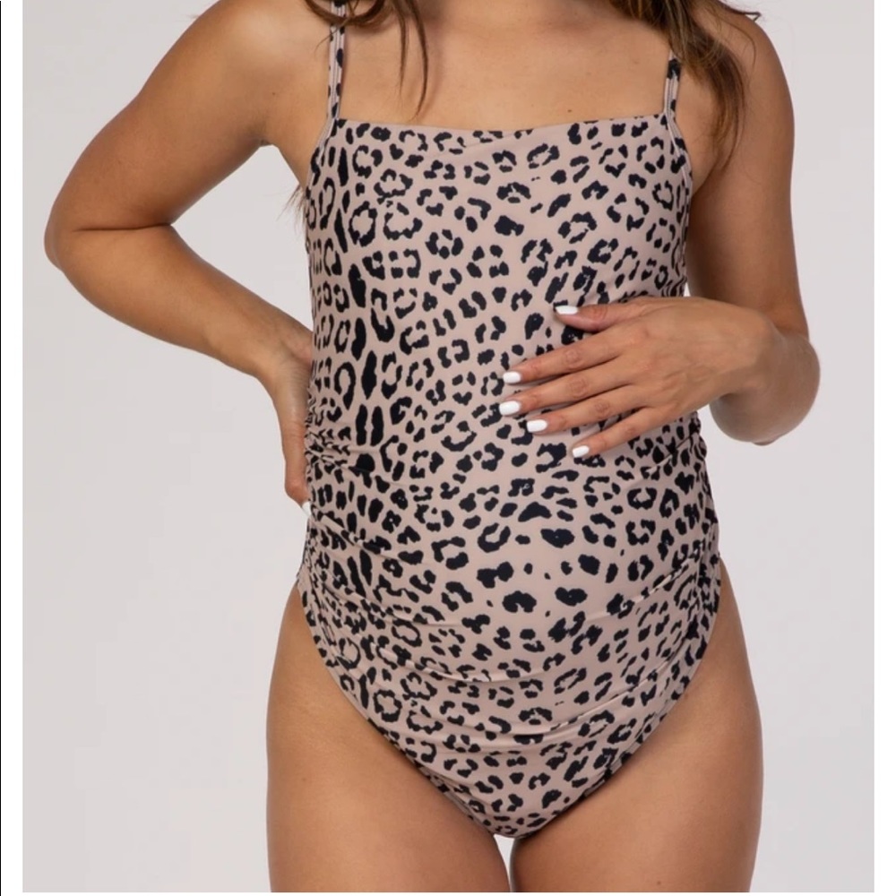 Pink Blush Animal Print Size Medium Maternity Swim